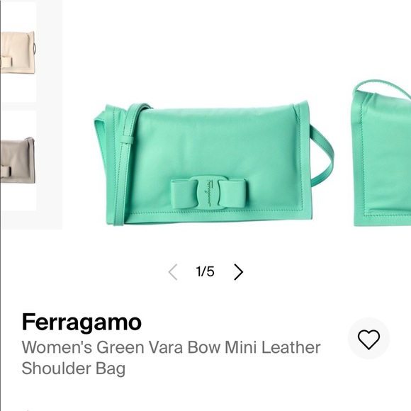 Salvatore Ferragamo Viva Mini Leather Shoulder Bag in Fresh Mint Green - Picture 7 of 15